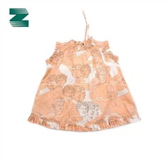 Штампана хаљина без рукава са округлим овратником