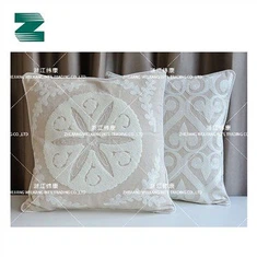 Квадратни јастук за вез од полиестера и ланене тканине